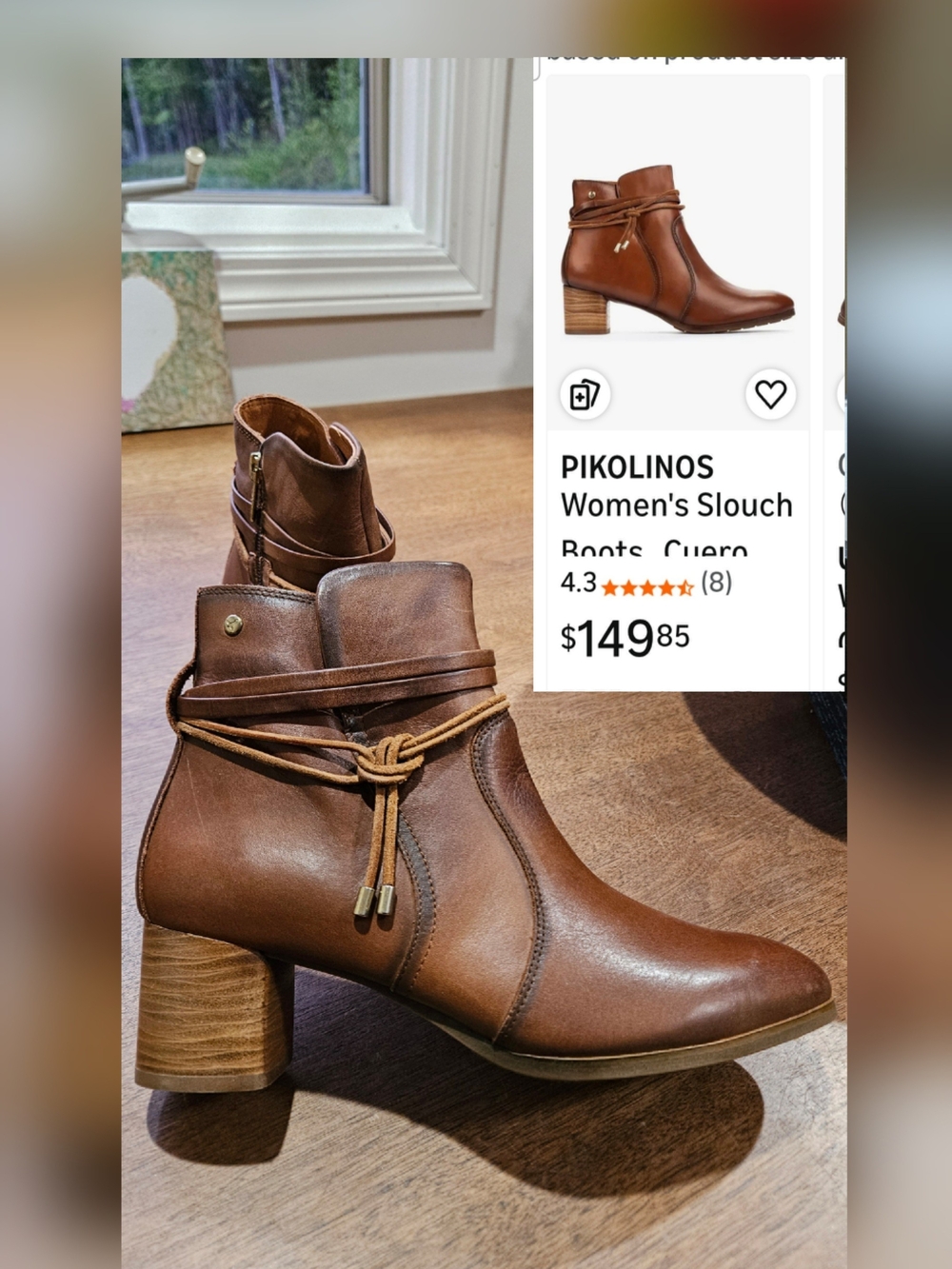 😍Gorgeous PIKOLINOS Tan Leather Wrap-Detail Ankle Booties